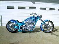 Blue Flames Custom Motorcycle