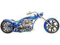 Blue & Silver Custom Motorcycle