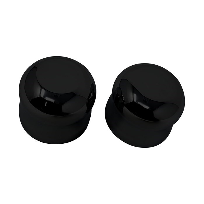 Axle Covers, Front, Smooth, Black, Pair