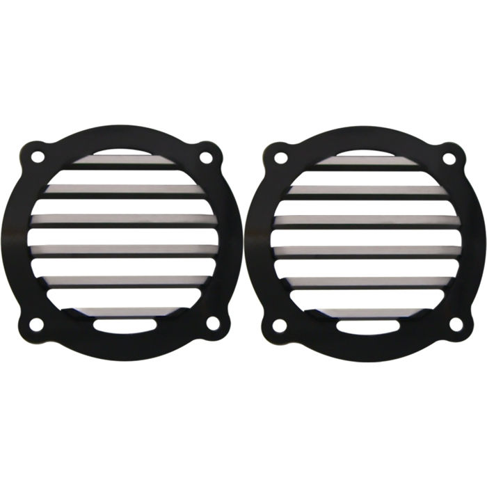 Speaker Grills, Finned, Black, Pair