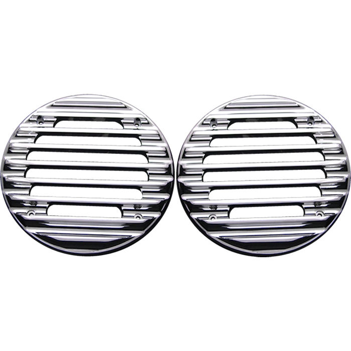 Speaker Grills, Ultra, Finned, Chrome, Pair