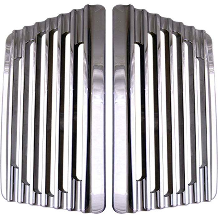 Speaker Grills, Bag Lid, Finned, Chrome, Pair