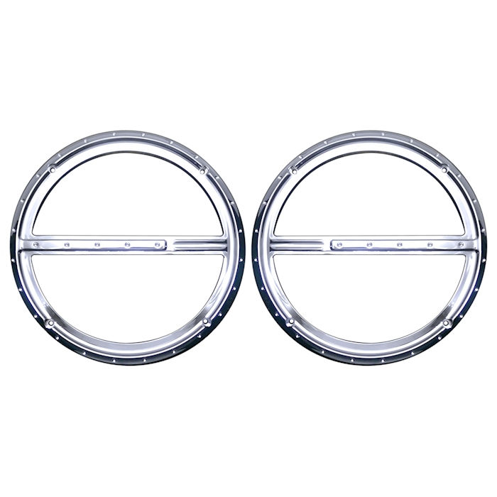 Speaker Grills, 8 Inch, Dimpled, Chrome, Pair