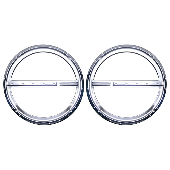 Speaker Grills, 7.7 Inch, Dimpled, Chrome, Pair