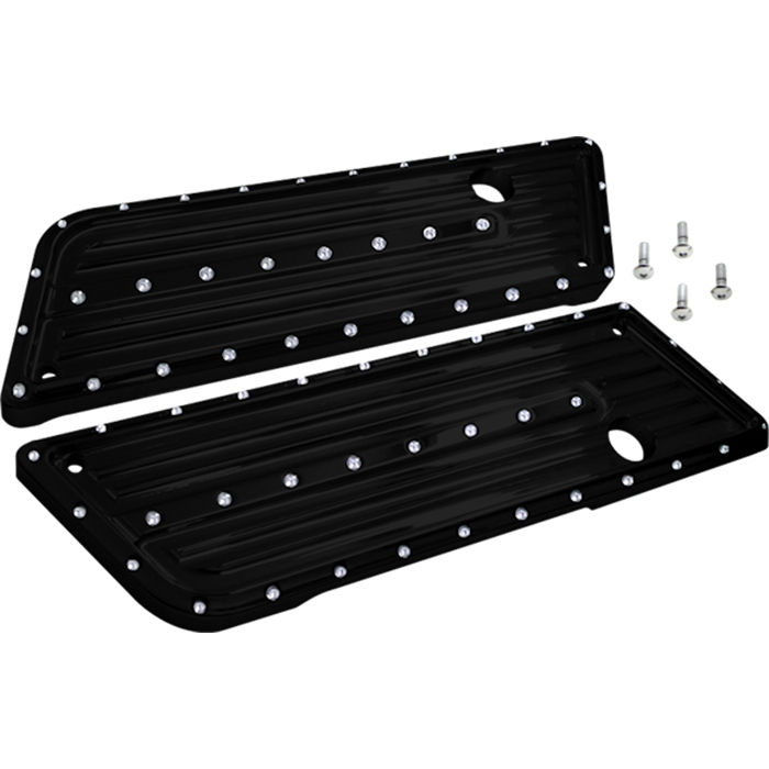 Bag Latch Covers, Dimpled, Black, Pair
