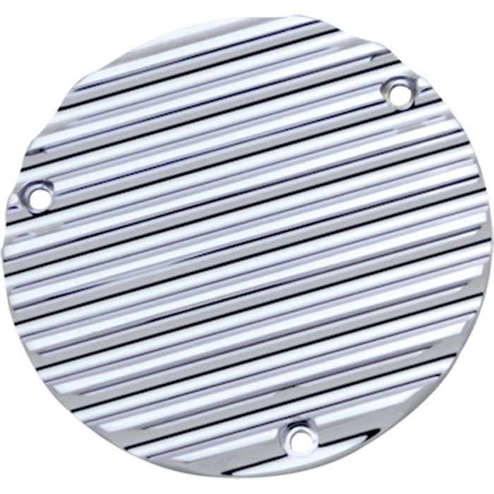 Derby Cover, Finned, 3 Hole, Chrome