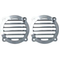 Speaker Grills, Finned, Chrome, Pair