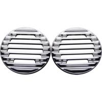 Speaker Grills, Ultra, Finned, Chrome, Pair