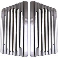 Speaker Grills, Bag Lid, Finned, Chrome, Pair