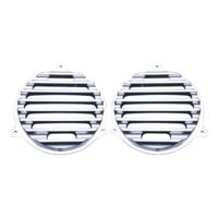 Speaker Grills, 14, Finned, Chrome, Pair