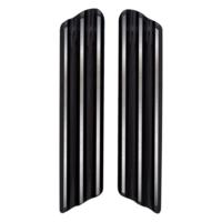 Bag Latch Delete Plates, Finned, Black, Pair