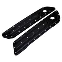 Bag Hinge Covers, 14, Dimpled, Black, Pair