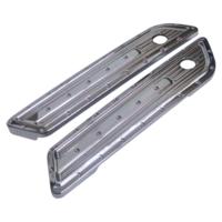 Bag Hinge Covers, 14, Dimpled, Chrome, Pair