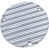 Derby Cover, Finned, 3 Hole, Chrome