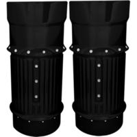 Fork Leg Bells, Dimpled, Black, Pair