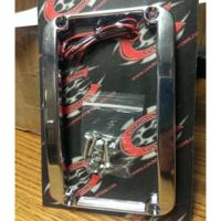 License Plate Frame, Lighted, Radius, Chrome